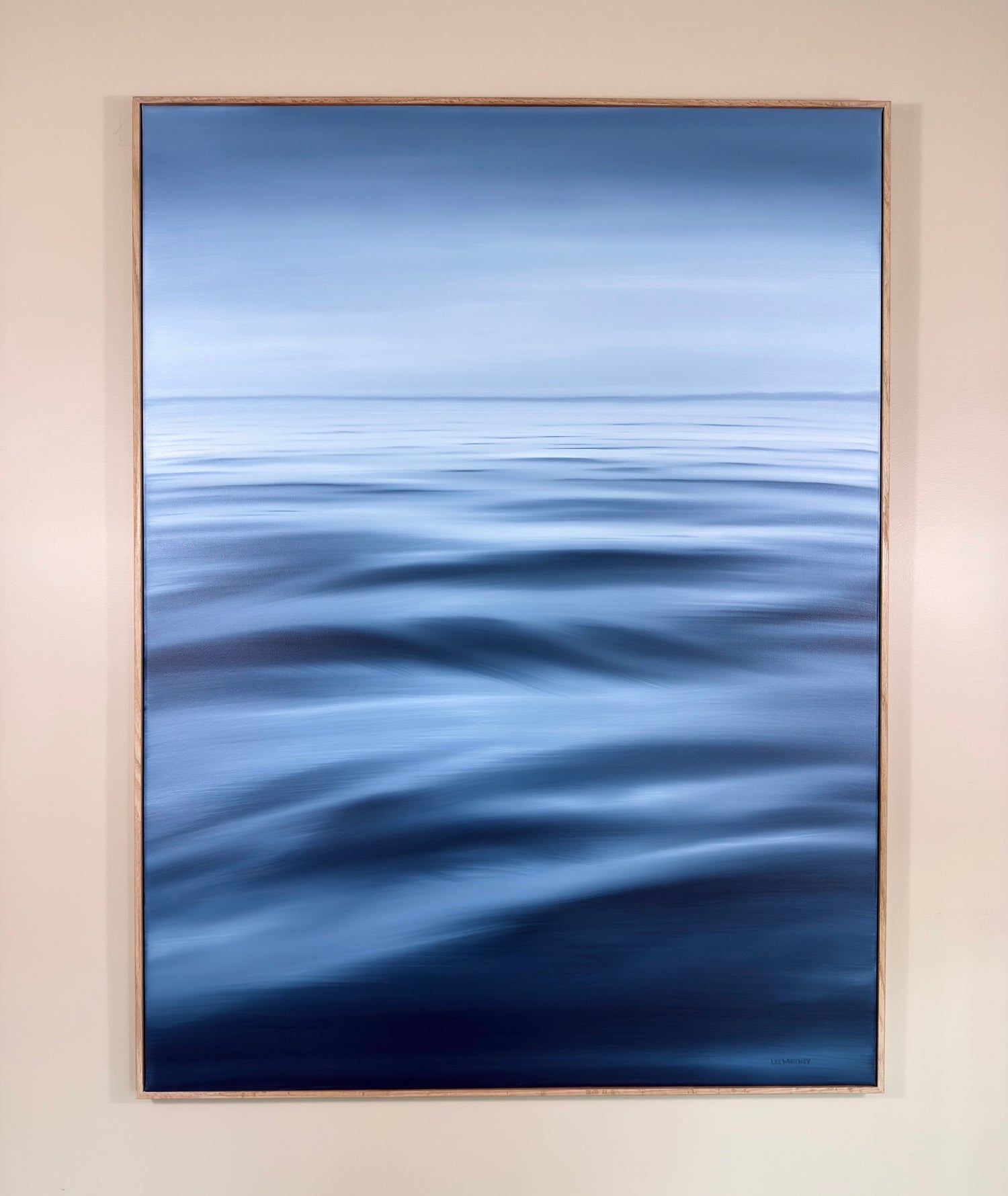 36x48 oil on canvas calm blue waterscape painting