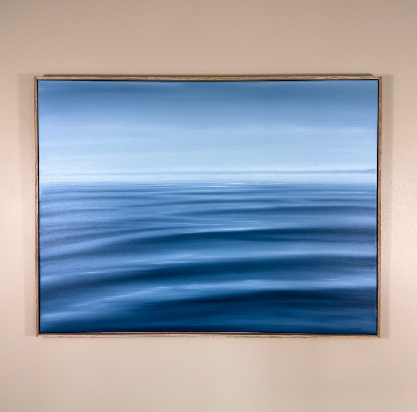 40x30 oil on canvas blue rolling wave waterscape painting 
